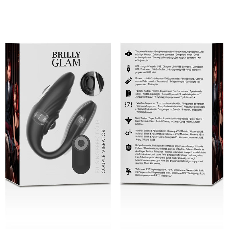 Brilly Glam COUPLE Pulsing &amp; Vibrating - Model dla Par z Pilotem, Fioletowy