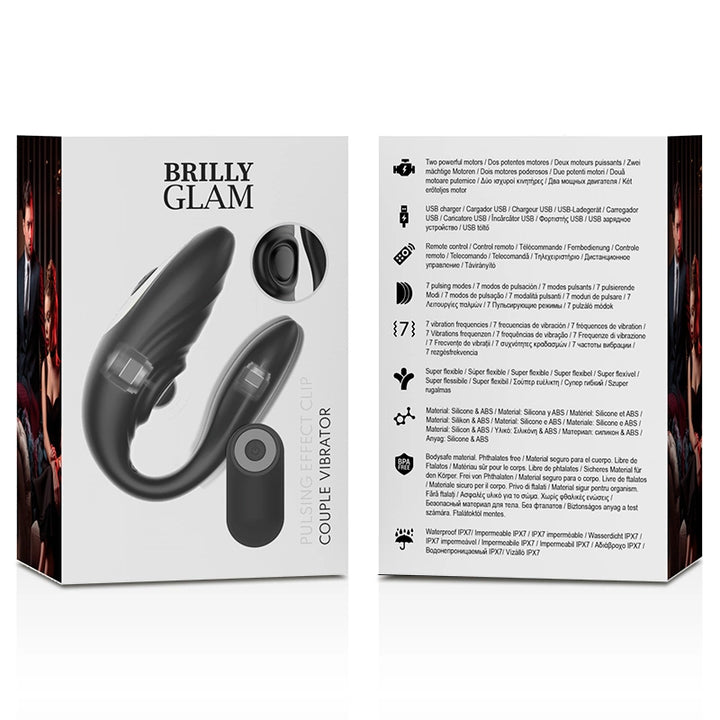 Brilly Glam COUPLE Pulsing &amp; Vibrating - Model dla Par z Pilotem, Fioletowy