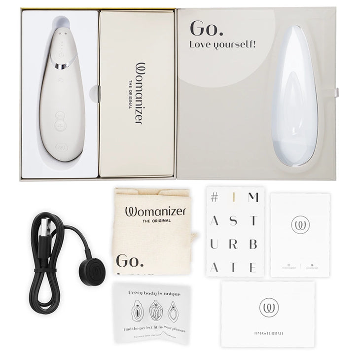 Womanizer Premium 2 - air stimulator, grey, 14 levels, IPX7