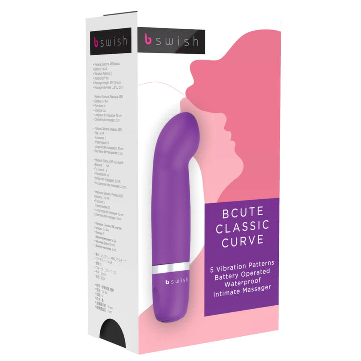 B Swish Bcute Classic Curve Purple - 10cm Curved Vibrating Model