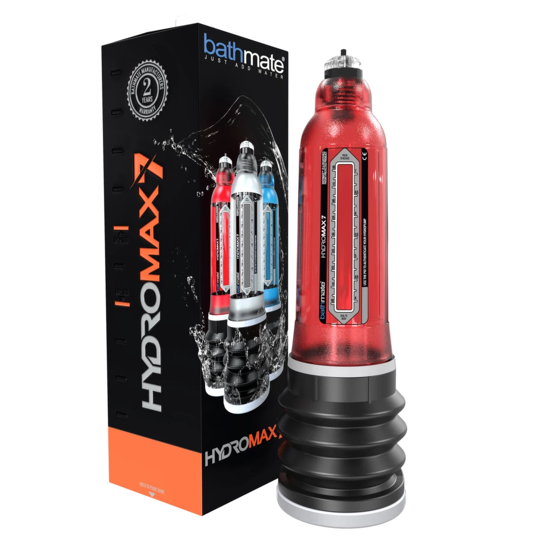 Bathmate Hydromax7 Brilliant Red hydro pump system 13-18 cm