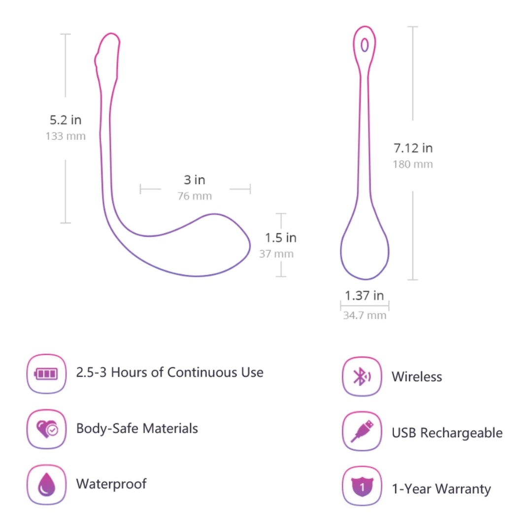 Lovense Lush 2 - Wibrujące Jajko Bluetooth z Aplikacją, Rożowe