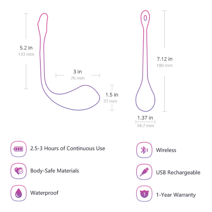 Lovense Lush 2 - Wibrujące Jajko Bluetooth z Aplikacją, Rożowe