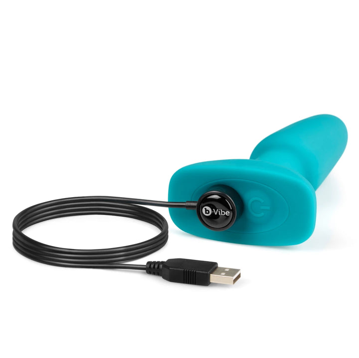 b-Vibe Rimming Plug 2 Teal - zdalnie sterowany system rotacyjny, silikon