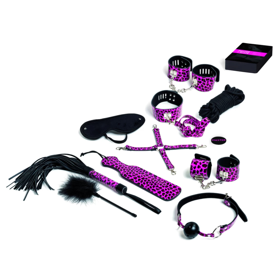 Bijoux Indiscrets Master & Slave Bondage Game Magenta - Set with Accessories