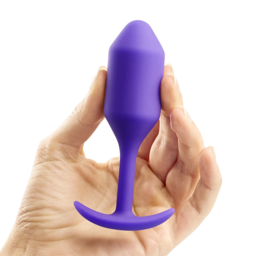 b-Vibe Snug Plug 2 Purple - anatomical silicone model, size M