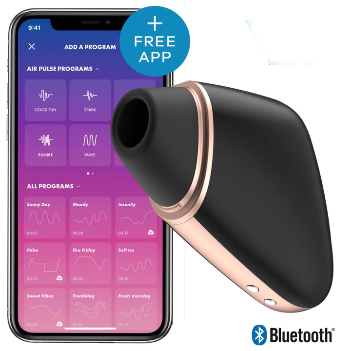 Satisfyer Love Triangle Black - Model with Air Pulse System and Bluetooth