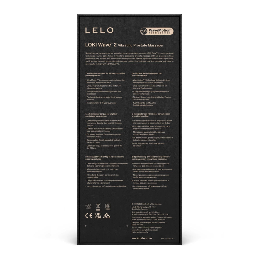 LELO Loki Wave 2 Base Blue - massager with WaveMotion technology, 12 modes