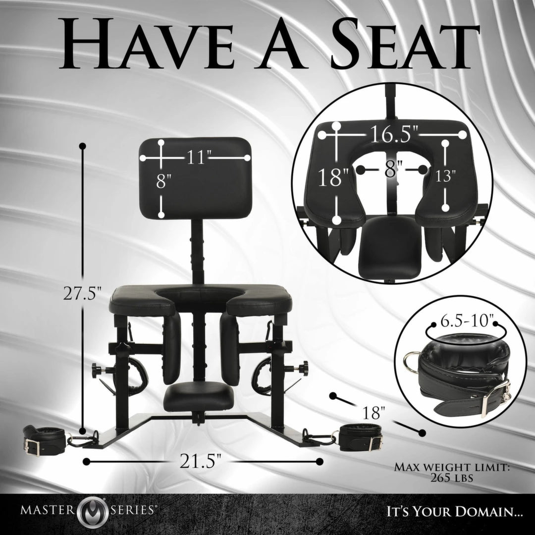 XR Brands Pleasure Throne Adjustable Intimacy Chair Black 120kg