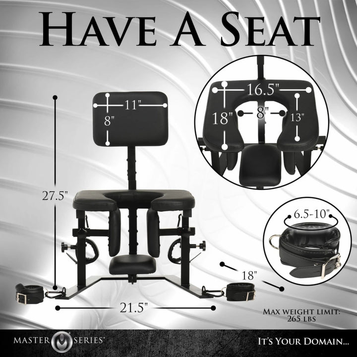 XR Brands Pleasure Throne Adjustable Intimacy Chair Black 120kg