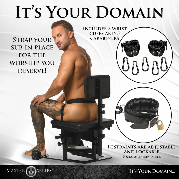 XR Brands Pleasure Throne Adjustable Intimacy Chair Black 120kg
