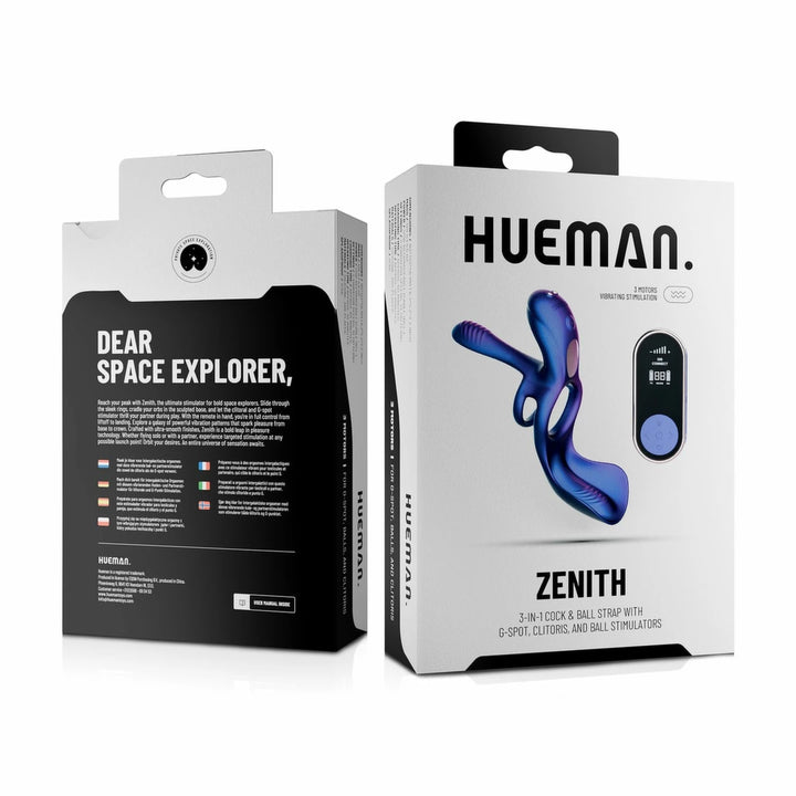 Hueman Zenith - Intimate Ring with Massage Function and Remote Control Purple