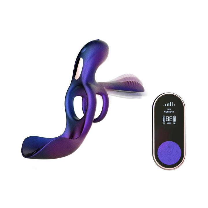 Hueman Zenith - Intimate Ring with Massage Function and Remote Control Purple