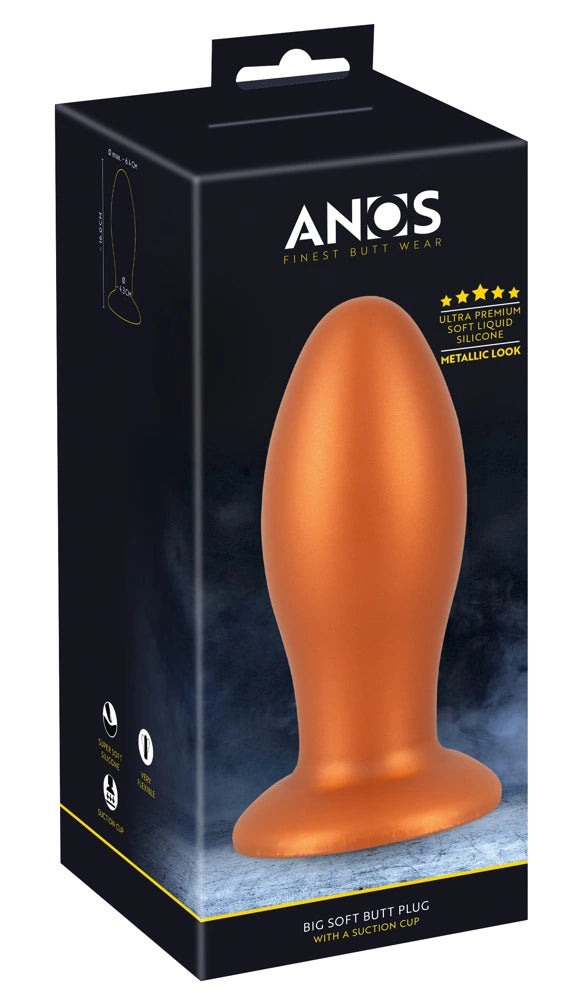 ANOS Big Plug 16 cm with suction cup, silicone, orange