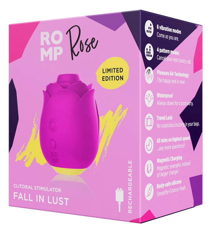 ROMP Rose - Stymulator powietrzny w kształcie roży, silikonowy, 7,6 cm