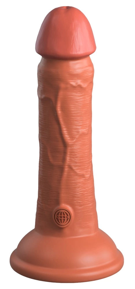 King Cock Elite Elite Vibrator silikonowy z przyssawką i pilotem 15cm ciemny