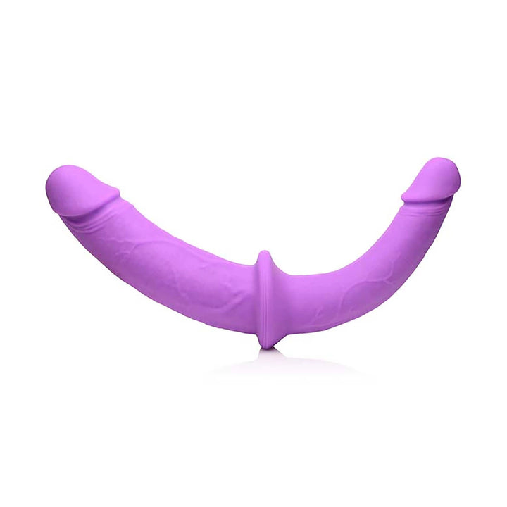 XR Brands Strap-On silikonowy dwustronny z uprzężą, model anatomiczny