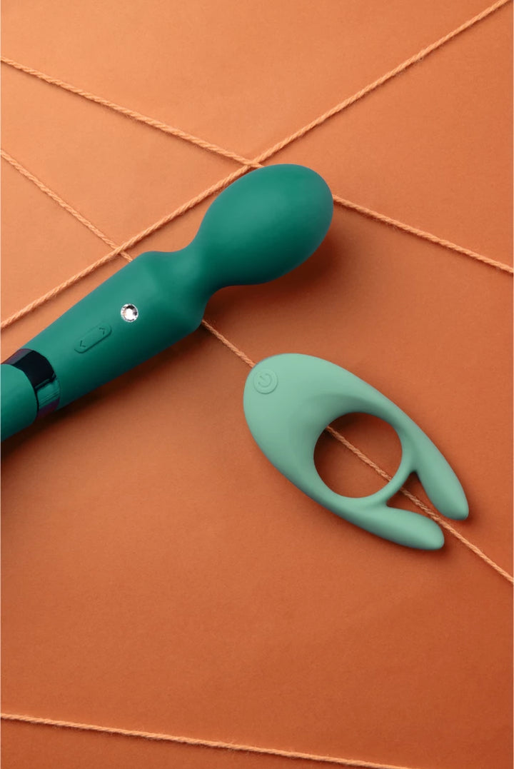 Loveline Green Gable - double-sided vibrating wand for couples
