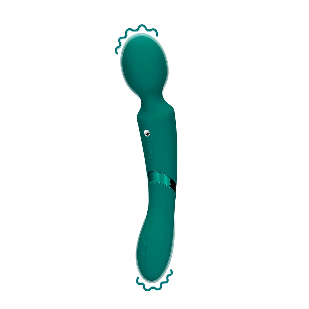 Loveline Green Gable - double-sided vibrating wand for couples